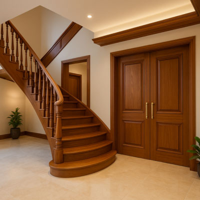 Modern Teak Wood Interior Works